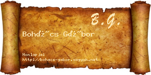 Bohács Gábor névjegykártya
