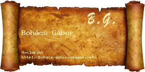 Bohács Gábor névjegykártya