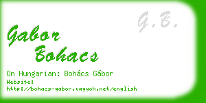 gabor bohacs business card